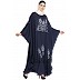 Designer Kaftan abaya with embroidery work- Navy Blue